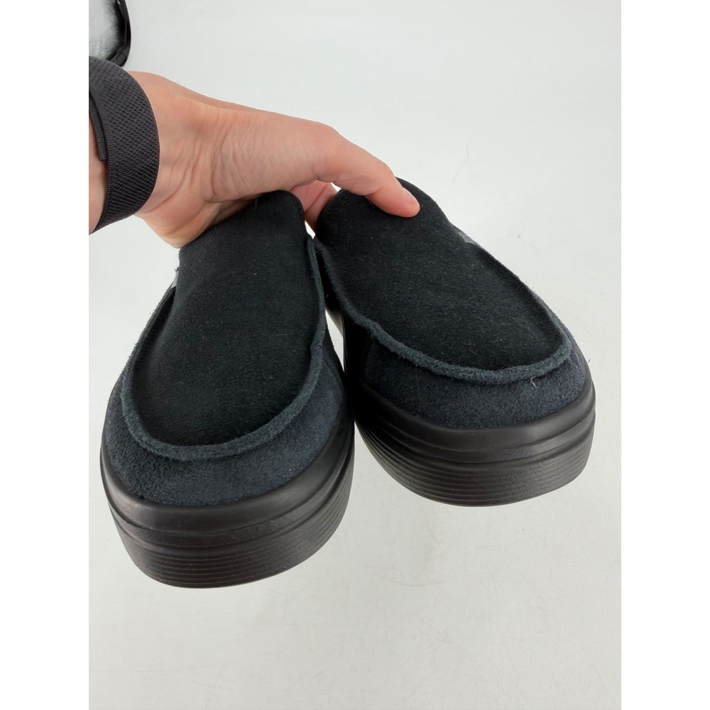 NWT Hey Dude Austin Lift Classic Shoes Womens Size 10 Black Suede Platform Mules - Picture 3 of 8